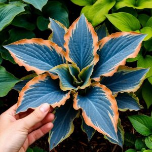 Хоста Океан Вью купить по цене от 960р. в интернет-магазине «Посадика» с доставкой почтой в в Мелеузе и по всей России – [изображение №1].